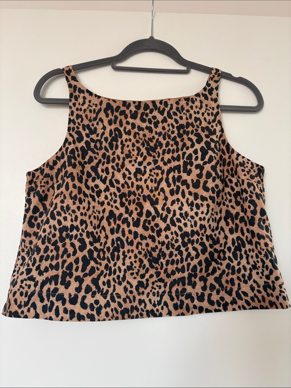Gap Factory Linen Blend Apron Top in Leopard S NWOT